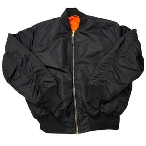 Alpha‎ Industries MA1 Bomber Jacket Reversible Black Orange Flight USA Men L